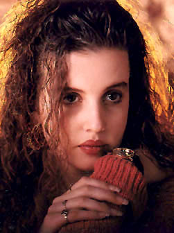 Hot chick with gold background